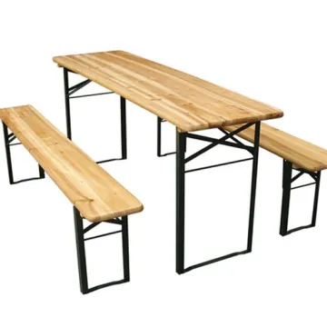 High-Quality Foldable Wooden Beer Table Set for Outdoor Gardens
