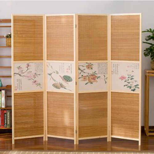 Folding Wood Bamboo Divider Room Divider Privacy Screen