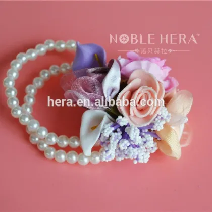 Beautiful bridal wedding flower peal bracelets 16H