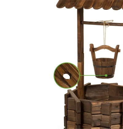 Wood Hanging Flower Planter with Stand for Home Decorations