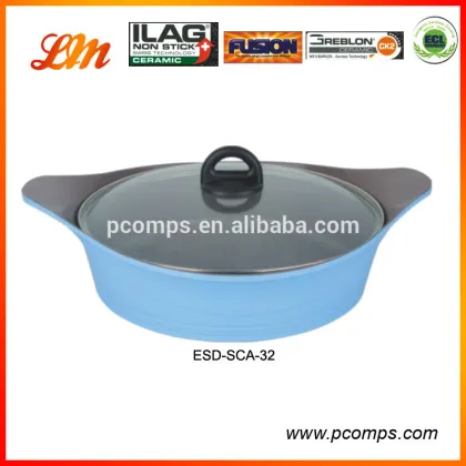 2015 Latest Korean Diecasting Aluminum-Casserole Electric Teflon Non-stick Casserole On Sale
