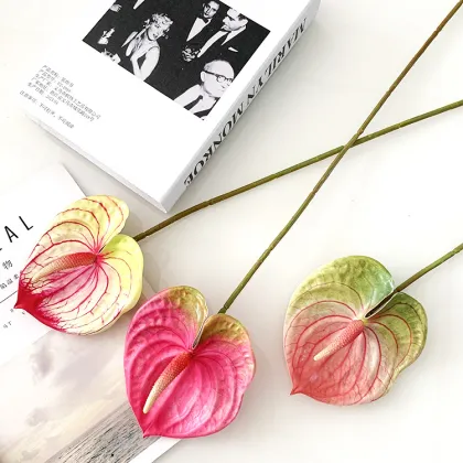 3D Printed Small Artificial Anthurium Andraeanum Lind for Home Greenery