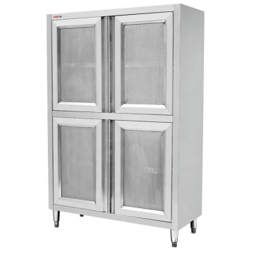Stainless Steel Industrial Free Standing Kitchen Cabinets with Sliding Doors for Catering and Storage Lockers