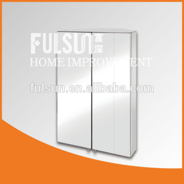 Wall Mounted Triangle Stainless Steel Wrapped MDF Bathroom Mirror Corner Cabinet Furniture