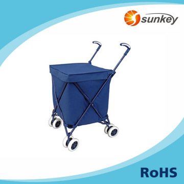 Shopping Grocery Laundry Cart, Folding Shopping Trolley with Wheels