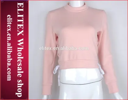 Wholesale pink bandage hot fashion woman dress latest design sweatshirt