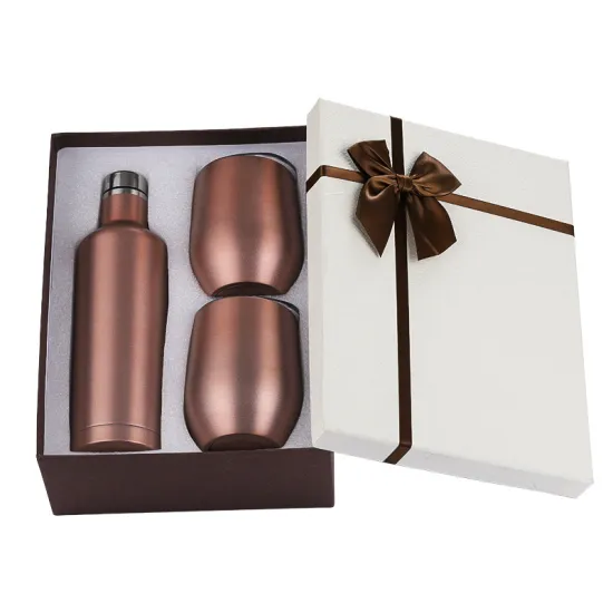 Wholesale Hot Sale: 500ml Stainless Steel Wine Bottle with Minimalist Egg-Shaped Wine Tumbler - Perfect Back to School Gift Set