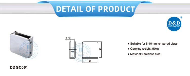 frameless shower clips