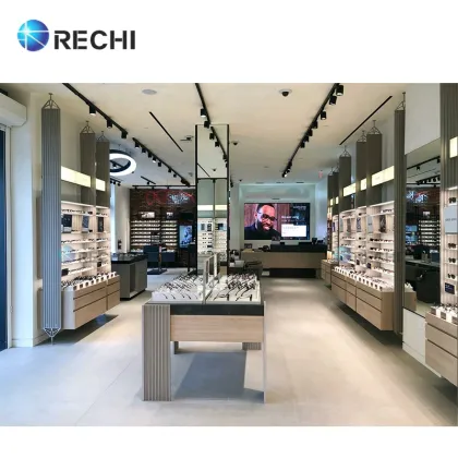 RECHI Eyewear Shop Fittings: Customizable Sunglasses Displays, Wood Cabinets & Optical Store Interior Solutions