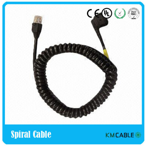 AMP UL20276 28AWG x 8C Molding Type RJ45 Spiral Cable