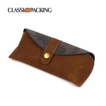 Retro PU Leather Two Colors Eyewear Case - Anti-Pressure Glasses Storage Bag