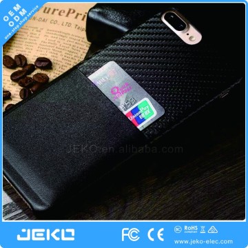 High end leather phone cover with credit card slot for iphone 7 plus