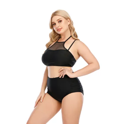 2024 Splicing Bikini Swimwear: Plus Size Women's L-4XL Two-Pieces Set