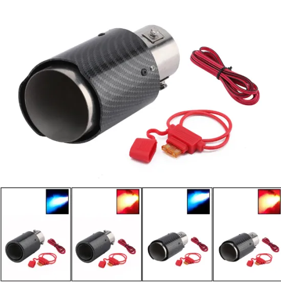 High-Performance Carbon Fiber Exhaust Sleeve with Universal LED Lamp