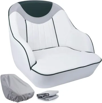 Luxury Marine Comfortable Deluxe Boat Seat for Boats - 2022 Boat Captain Swivel Folding Marine Grade Vinyl Seat