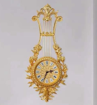 European Luxury Gold-plated Copper Wall Clock