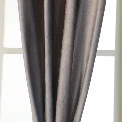 Wholesale Polyester Flat Window Knitted Texture Soundproof Curtains