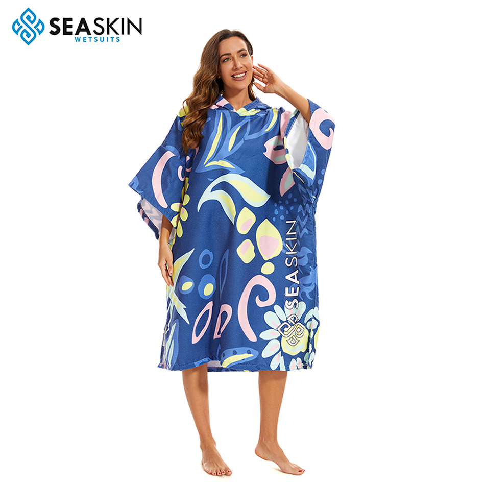 Seaskin Custom Pattern Women's Surf Changing Towel Poncho