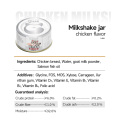lanche de gatos podem alimentar o sabor de frango com jarra de milk -shake de comida
