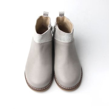 Botas para niños de cuero de moda gris