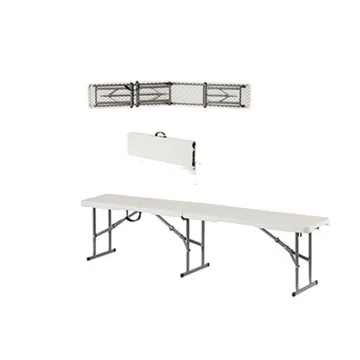 Portable Picnic and Camping Bench: 6FT, 183CM White Plastic Folding Garden Stool