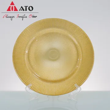 Round Glass Charger Plates Glass Amber Charger Plates