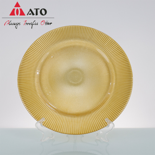 Round Glass Charger Plates Glass Amber Charger Plates