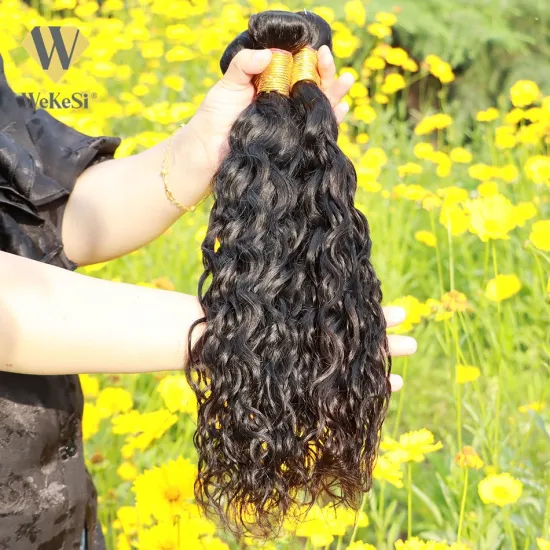 Virgin Brazilian Human Hair Unprocessed Extension Hair Bundles Cheap Water Wave Virgin Brazilian Cuticle Aligned 100% Human Hair