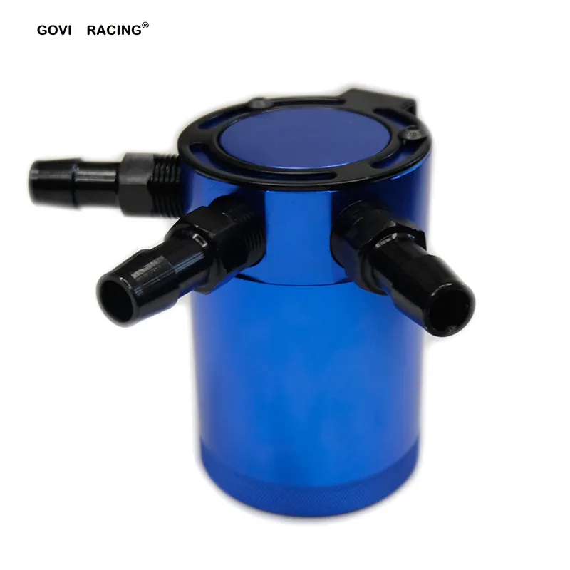 Casca di olio per auto in alluminio universale in alluminio Can separatore di serbatoi a 3 porte per cassette per olio di cattura 3 buche 3 fori
