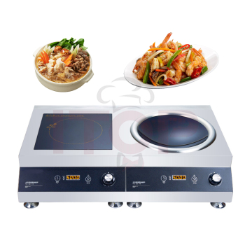 220V Stainless Steel Double Burner Induction Cooktop Hob