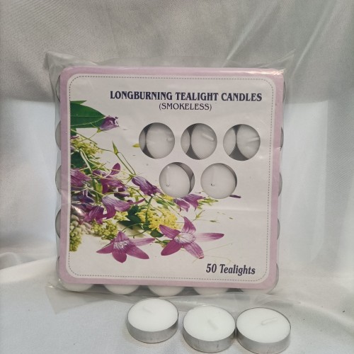 Tealight Candles 10g 50 PCS Polybag White Unscented