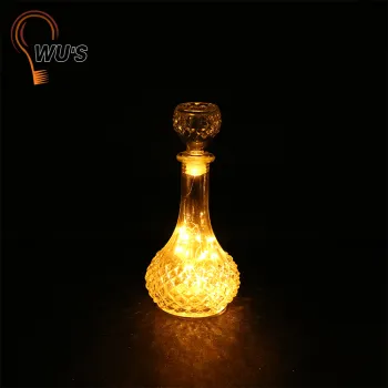 18 warm white light glas plastic metal decorative lights bottle bottom light