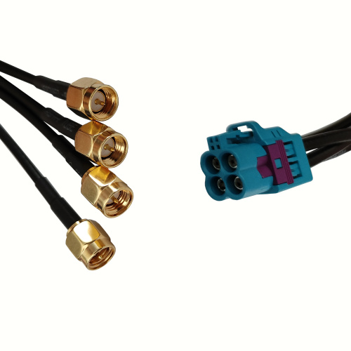 Mini Fakra Female to SMA Male Plug 4in1