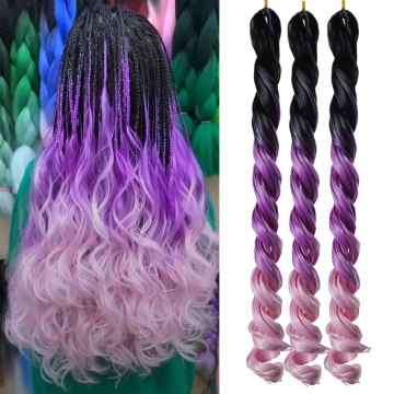 AliLeader Synthetic Ombre 34 Colors Available Curly Hair Extension Big Deep Wave Crochet Braiding Hair