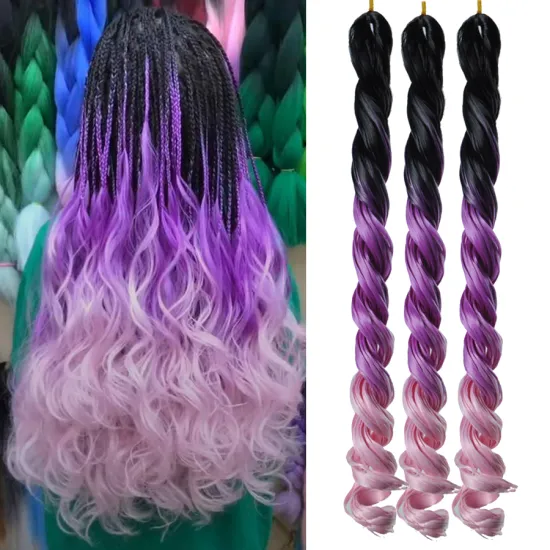 AliLeader Synthetic Ombre 34 Colors Available Curly Hair Extension Big Deep Wave Crochet Braiding Hair
