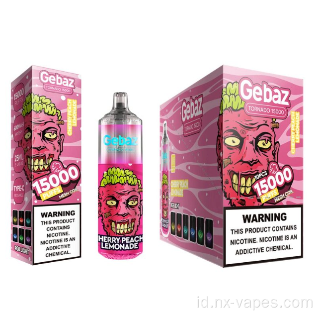 Gebaz tornado 15000 puffs vape sekali pakai