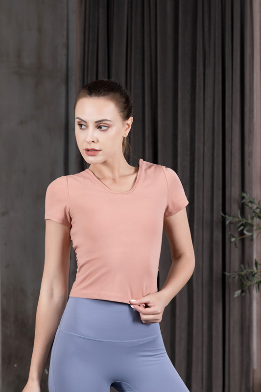 Women Sport Comfortable Gym Yoga Short Sleeve Shirt