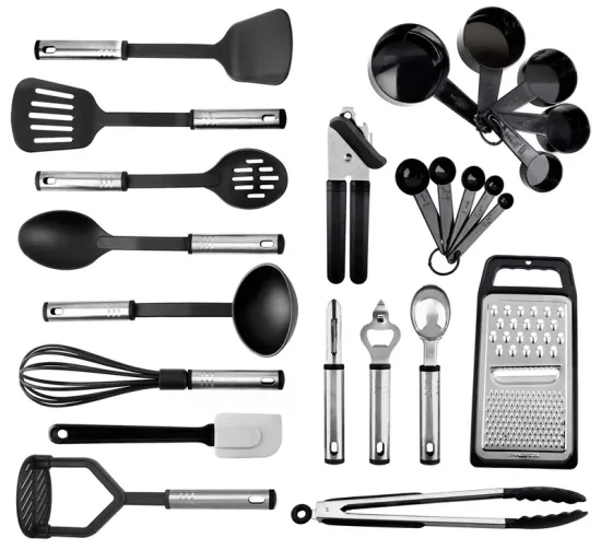 24 nylon cooking cookware set stainless steel