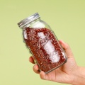 Jarra de albañil de vidrio transparente - almacenamiento de alimentos hermético