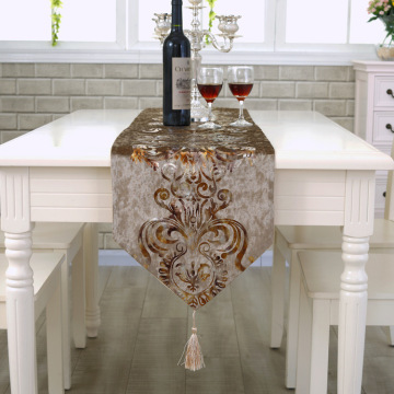 Wholesale Christmas Party Table Runners: Macrame, Velvet, and Gold Stamp Designs
