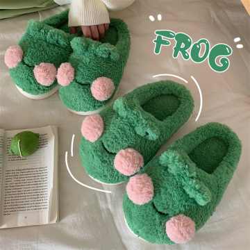 Cute Cartoon Frog Winter Slippers for Women: Cozy, Soft, and Perfect for Home Use