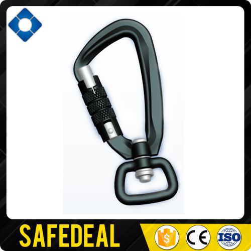 Twist Anodized Metal Swivel Aluminum Carabiner with Ring