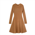 Round Neck Padded Knitted Dress