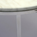 στρογγυλή μαρμάρινη κορυφή τραπέζι από ανοξείδωτο χάλυβα