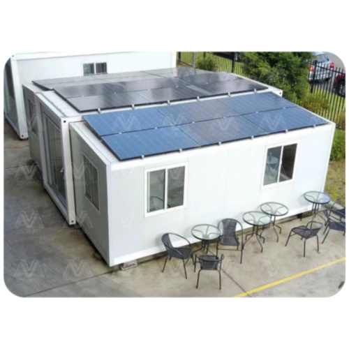 منزل حاويات قابل للتوسيع بحجم 20 قدمًا مع طاقة شمسية
