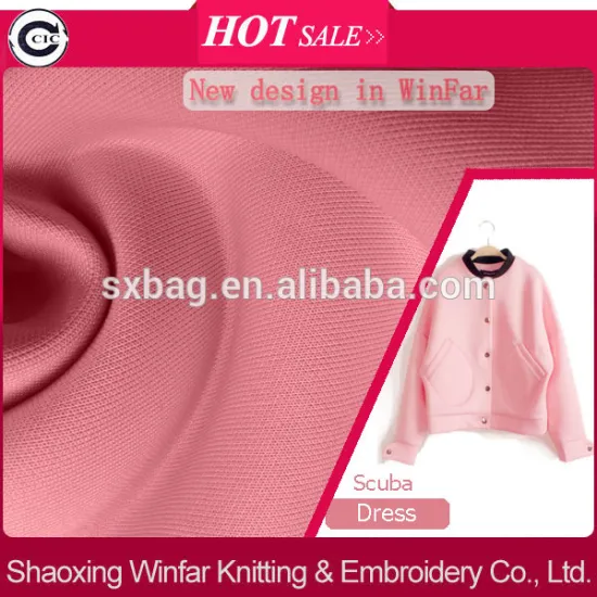 winfar DTY dyed scuba interlock fabric shaoxing polyester spandex dress fabric