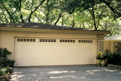 Automatic sectional sliding garage door insert windows and doors
