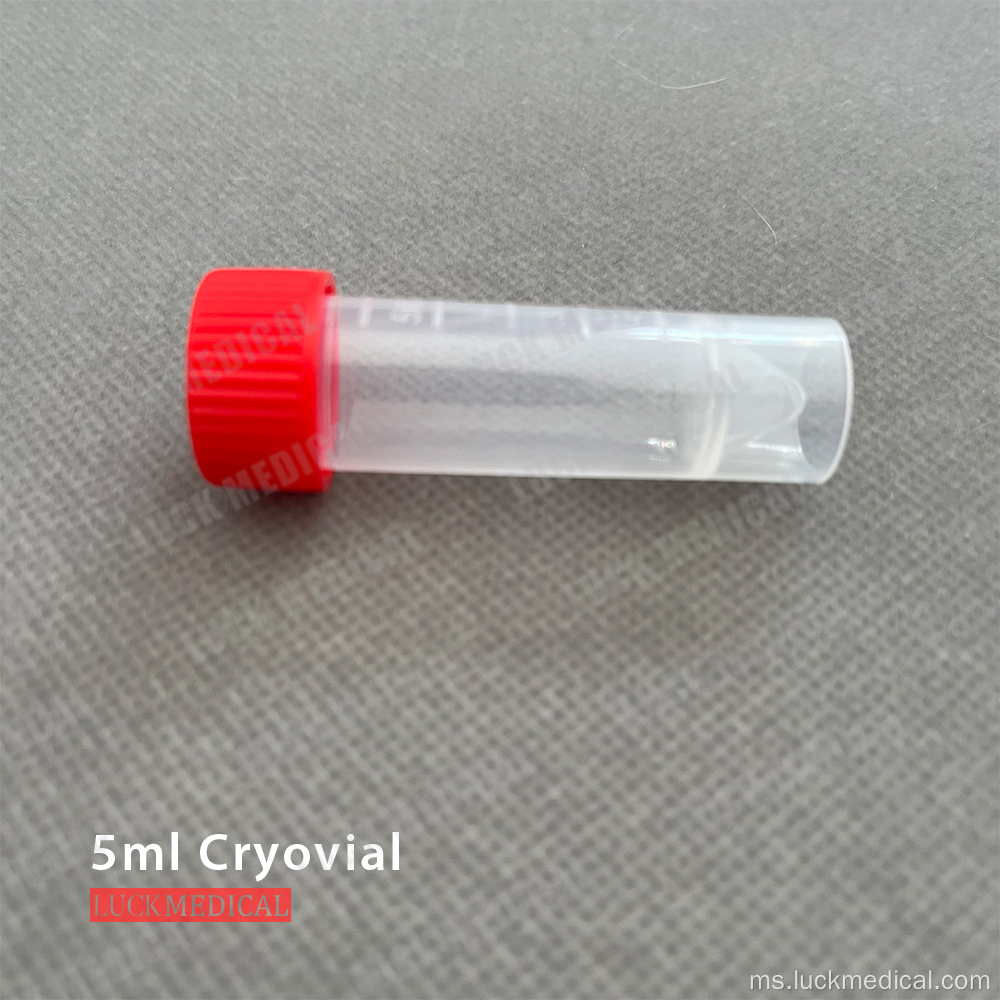 Cryovial 5ml yang berdiri sendiri dengan topi skru