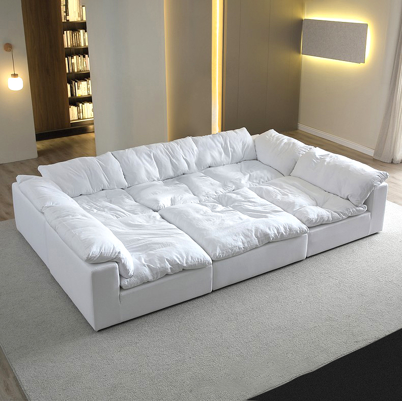 Bulu kontemporer berlapis sofa awan sectional