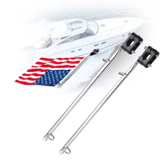 Stainless Steel Flag Staff for Boat Rail Mount Clamp on Pipe